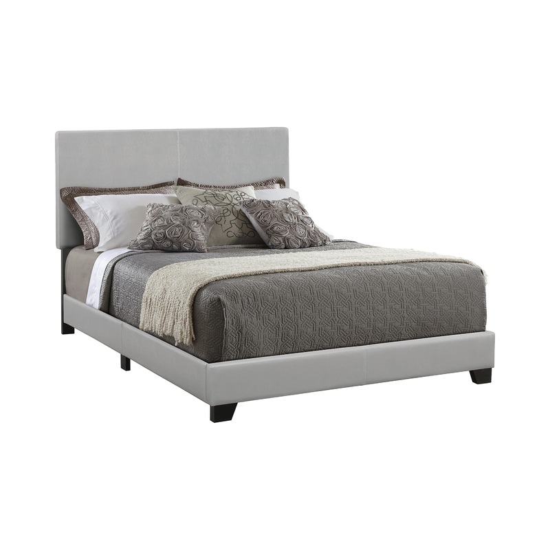 Coaster Furniture Dorian 300763Q Faux Leather Upholstered Queen Panel Bed – Grey