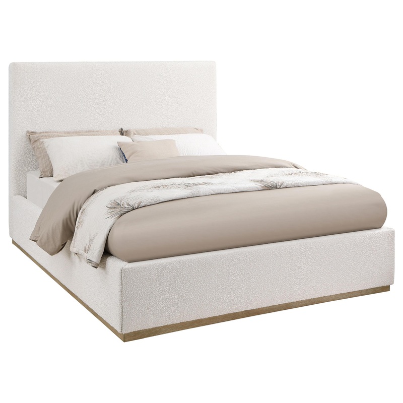 Coaster Furniture Knox 302053Q Upholstered Queen Panel Bed – Cream