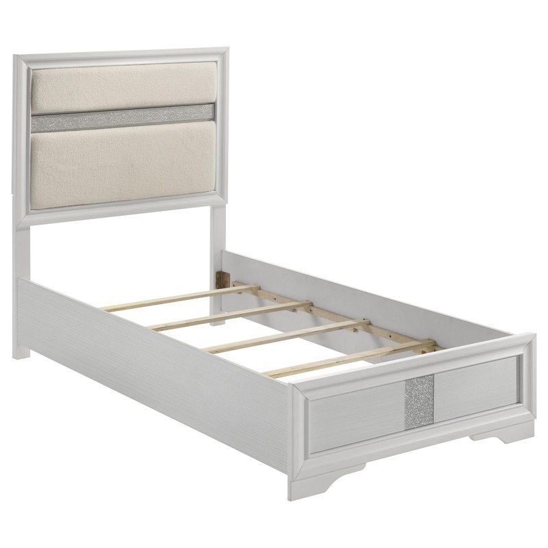 Coaster Furniture Miranda 205110T 54-inch Upholstered Twin Panel Bed – White