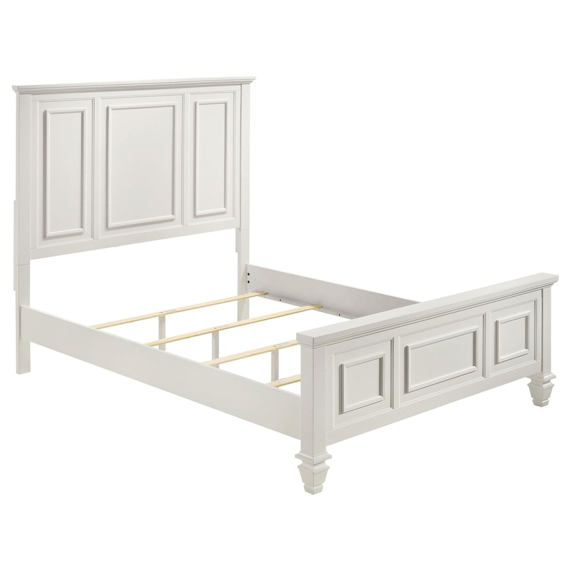 Coaster Furniture Sandy Beach 201301Q Wood Queen Panel Bed – Cream White