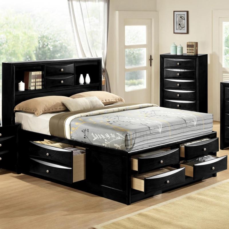 Crown Mark Emily Queen Bed with Storage B4285-Q-HBFB/B4285-Q-RAIL/B4285-Q-DRW-L/B4285-Q-DRW-R