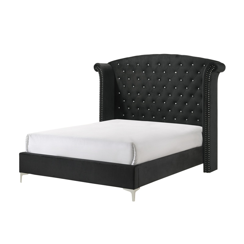 Crown Mark Lucinda B9265-K King Panel Bed – Black