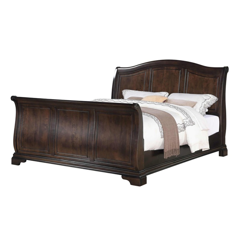 Elements International Cameron CM750KSB King Sleigh Bed – Cherry
