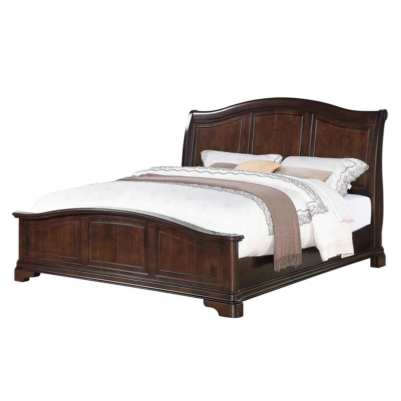 Elements International Cameron CM750QB Queen Panel Bed – Cherry