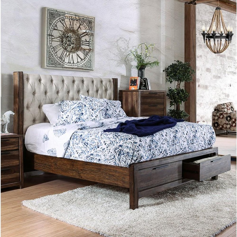 Furniture of America Hutchinson Queen Bed with Storage CM7577DR-Q-BED
