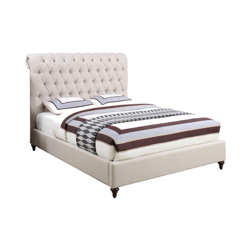 Coaster Furniture Devon 300525Q 57-inch Upholstered Queen Panel Bed – Beige