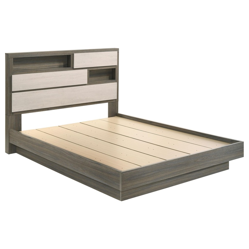 Coaster Furniture Fenwick 224981Q Queen Bed Bookcase Headboard – Grey Oak