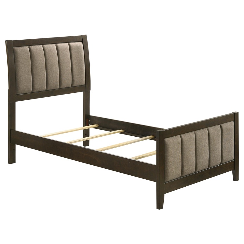 Coaster Furniture Wilkes 224421T 51-inch Upholstered Twin Bed – Dark Cocoa