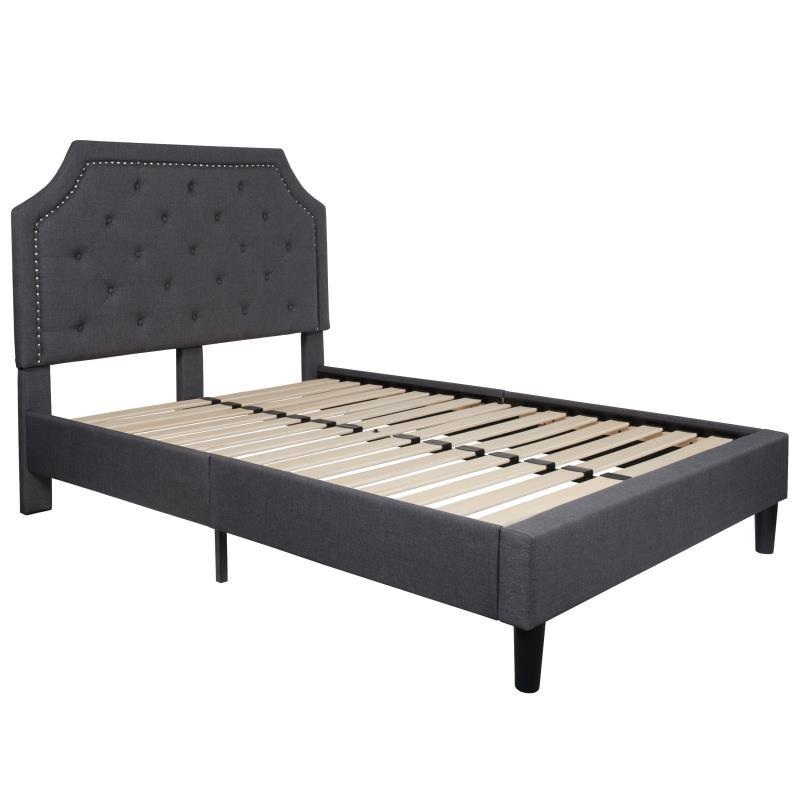 Flash Furniture – Full Size Brighton Platform Bed Frame – Dark Gray