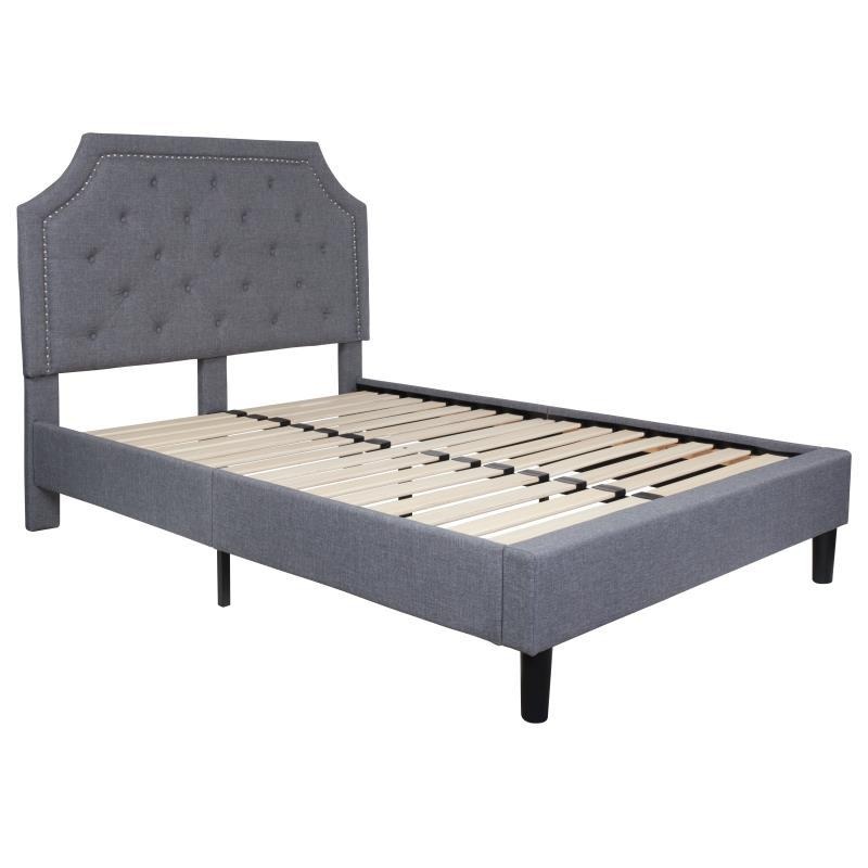 Flash Furniture – Full Size Brighton Platform Bed Frame – Light Gray