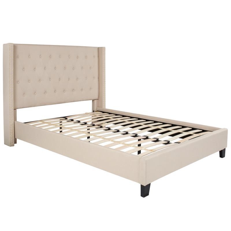 Flash Furniture – Full Size Riverdale Platform Bed Frame – Beige
