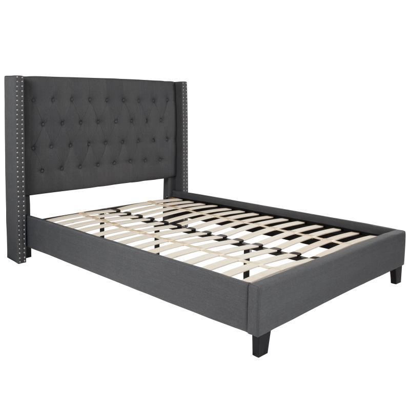 Flash Furniture – Full Size Riverdale Platform Bed Frame – Dark Gray