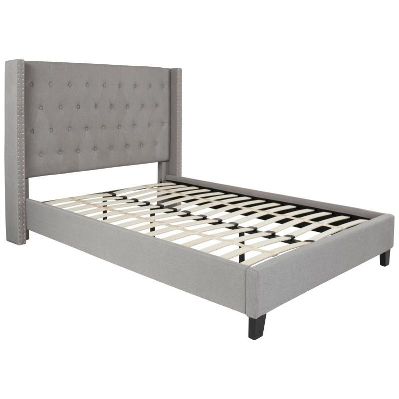 Flash Furniture – Full Size Riverdale Platform Bed Frame – Light Gray