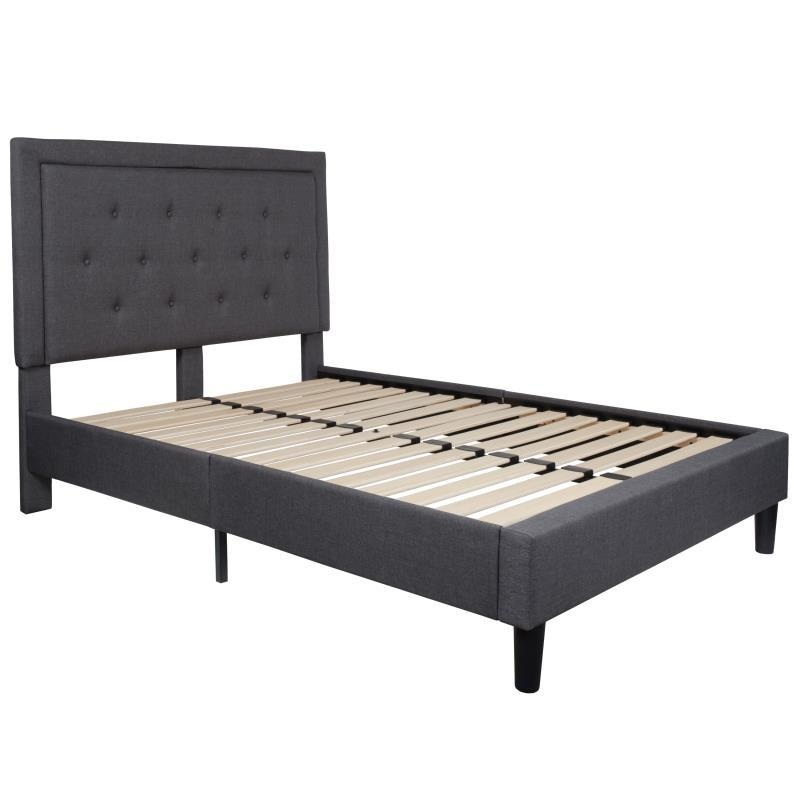 Flash Furniture – Full Size Roxbury Platform Bed Frame – Dark Gray