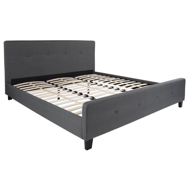 Flash Furniture – King Size Tribeca Platform Bed Frame – Dark Gray