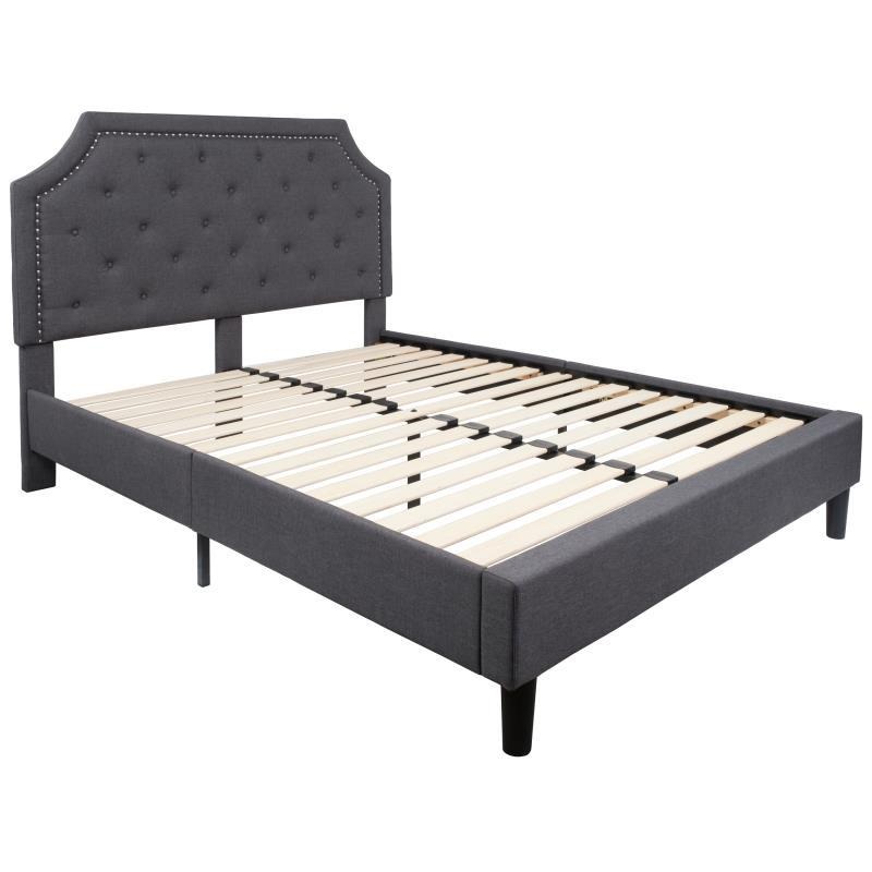 Flash Furniture – Queen Size Brighton Platform Bed Frame – Dark Gray