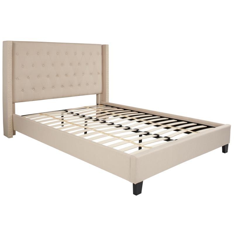 Flash Furniture – Queen Size Riverdale Platform Bed Frame – Beige