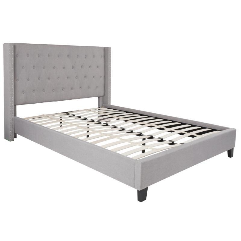 Flash Furniture – Queen Size Riverdale Platform Bed Frame – Light Gray