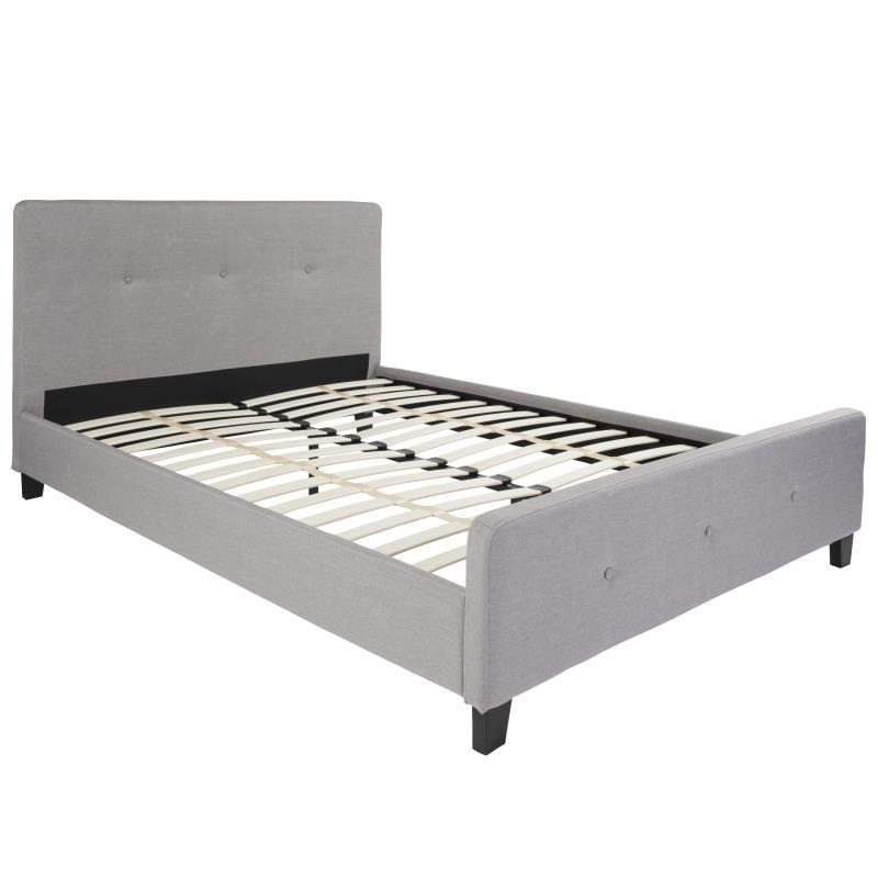 Flash Furniture – Queen Size Tribeca Platform Bed Frame – Light Gray