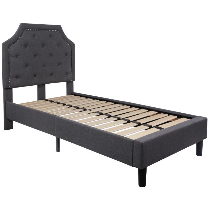 Flash Furniture – Twin Size Brighton Platform Bed Frame – Dark Gray
