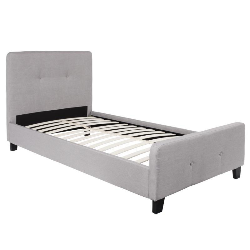 Flash Furniture – Twin Size Tribeca Platform Bed Frame – Light Gray