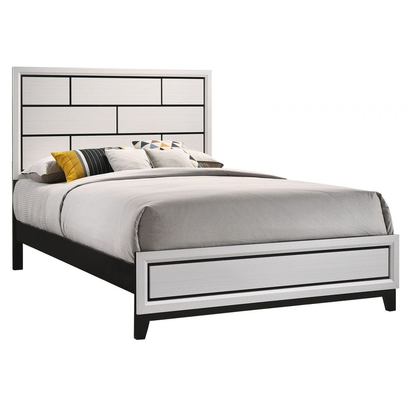 Crown Mark Akerson Full Panel Bed in Chalk B4610-F