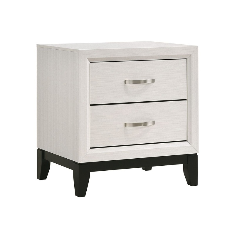 Crown Mark Akerson Nightstand in Chalk