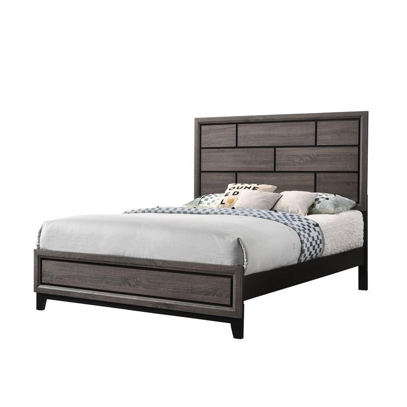 Crown Mark Akerson Twin Panel Bed in Grey B4620-T