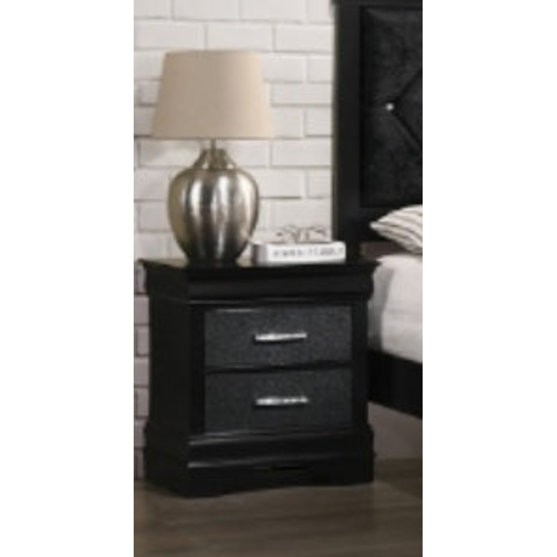 Crown Mark Amalia Nightstand in Black