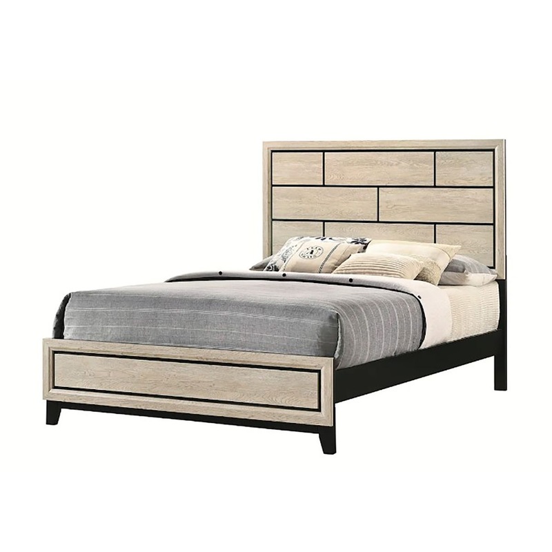 Crown Mark Furniture Akerson King Panel Bed in Beige B4630-K