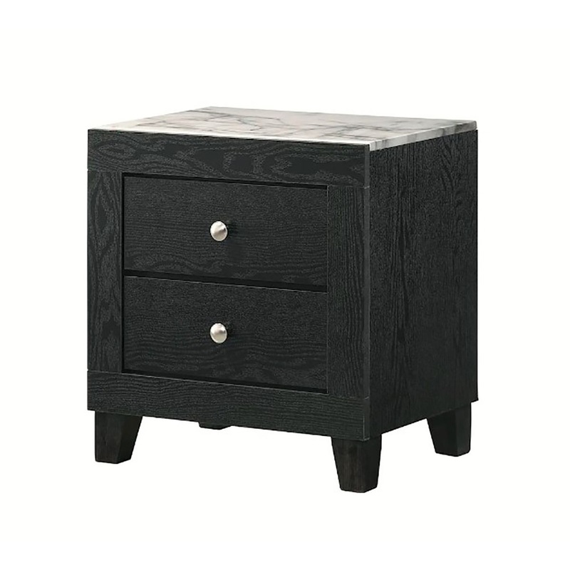 Crown Mark Furniture Cadence 2 Drawer Nightstand in Black