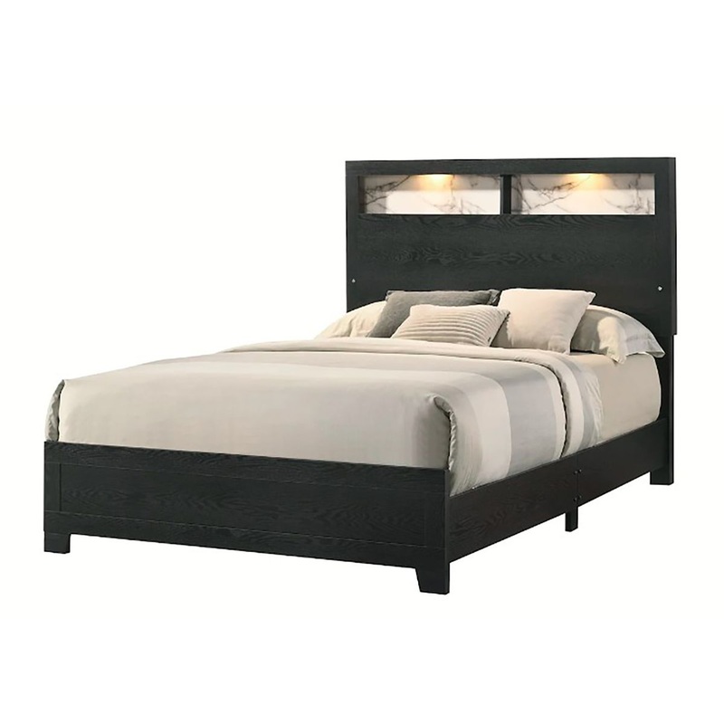 Crown Mark Furniture Cadence King Panel Bed in Black