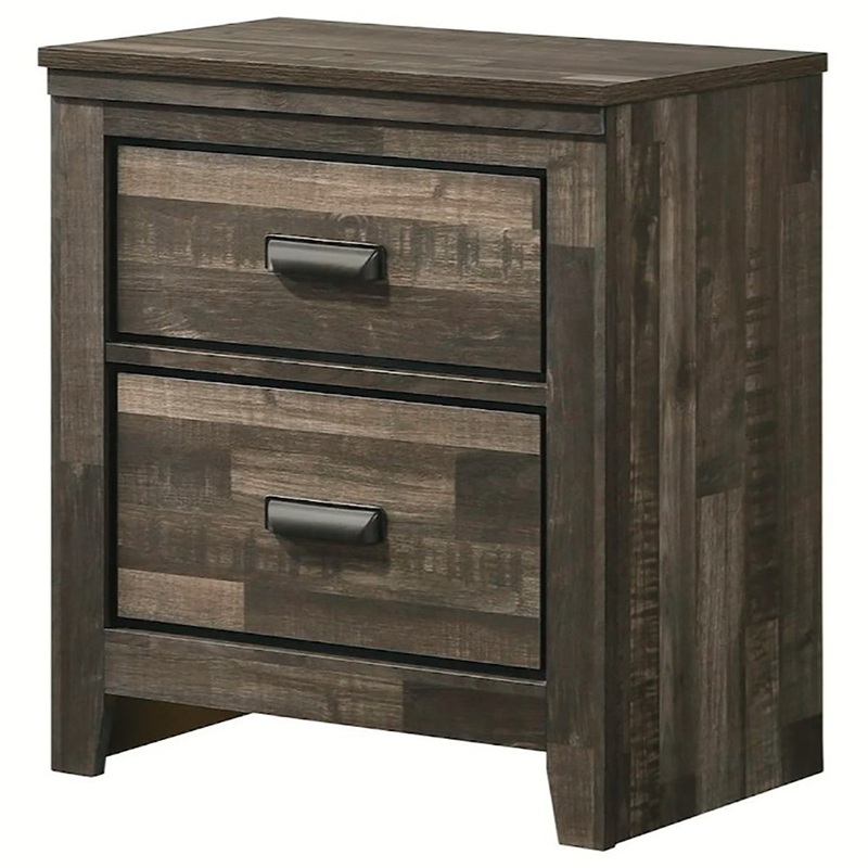 Crown Mark Furniture Carter 2 Drawer Nightstand in Brown