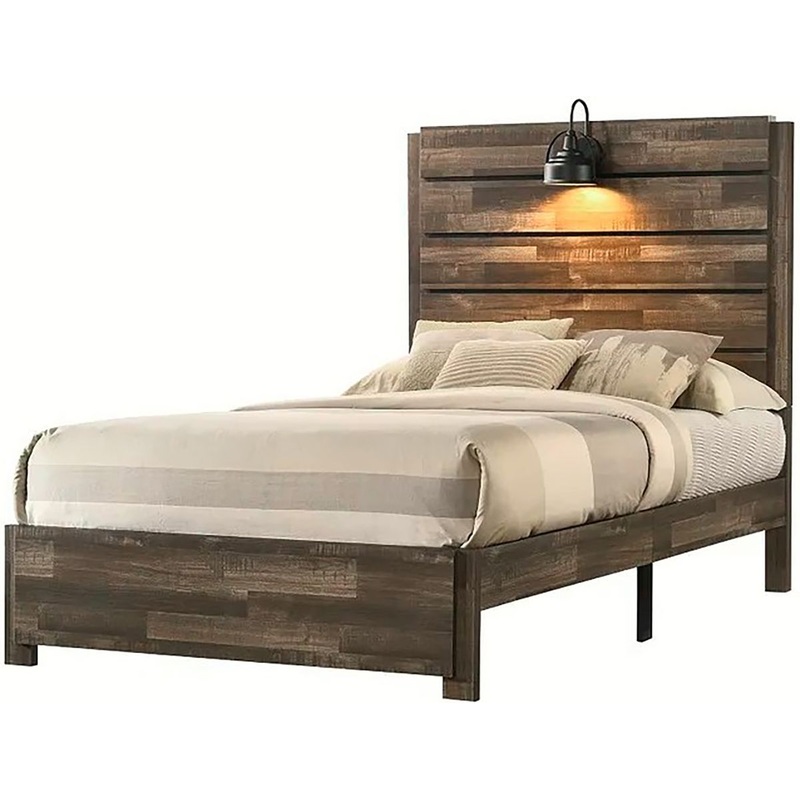 Crown Mark Furniture Carter Full Platform Bed in Brown