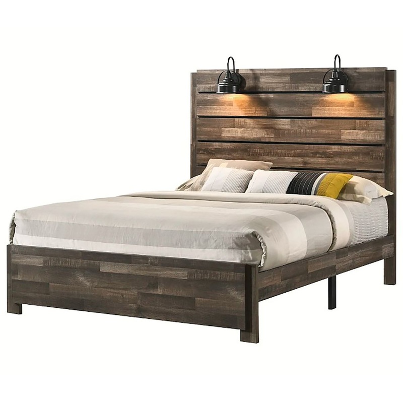 Crown Mark Furniture Carter King Platform Bed in Brown