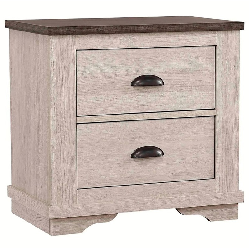 Crown Mark Furniture Coralee 2 Drawer Nightstand in White