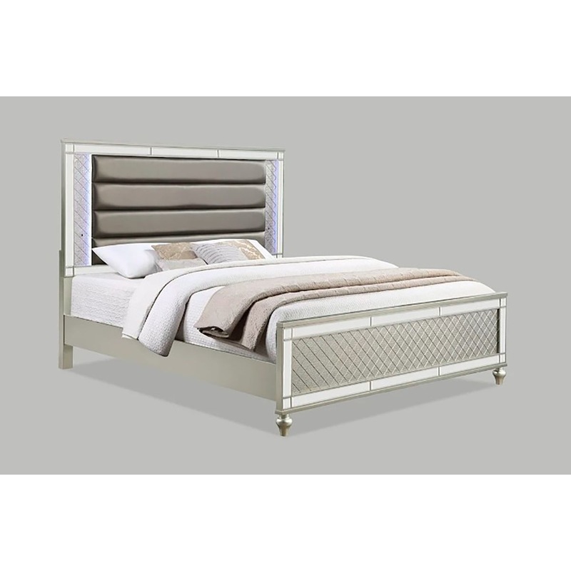 Crown Mark Furniture Cristian Queen Panel Bed in Beige B1680-Q