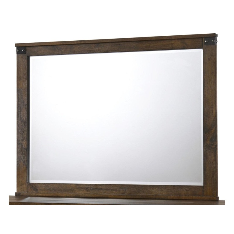 Crown Mark Furniture Curtis Mirror in Rustic