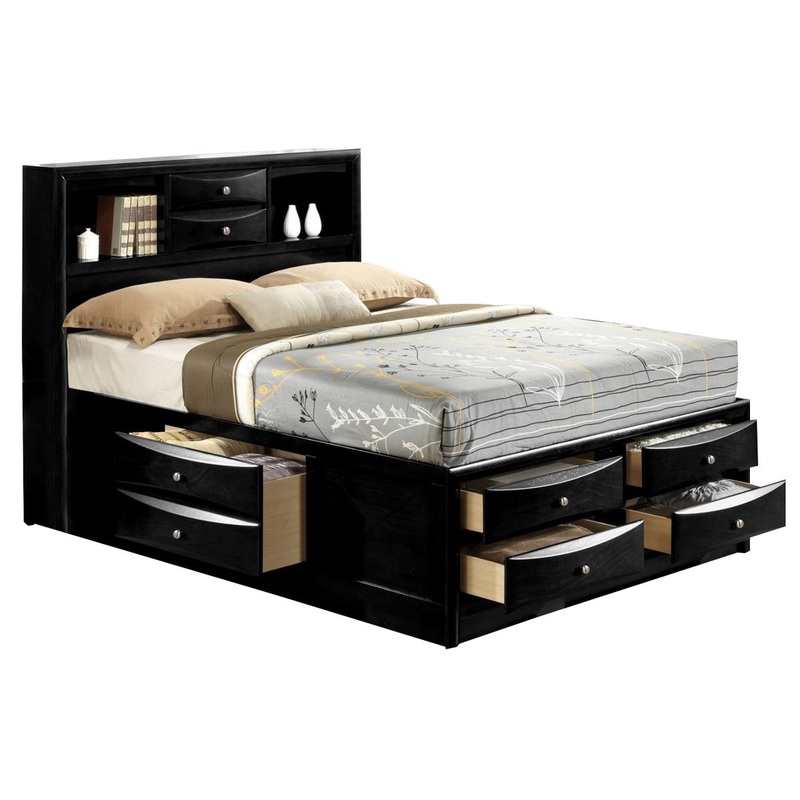 Crown Mark Furniture Emily Captain’s King Bed in Black