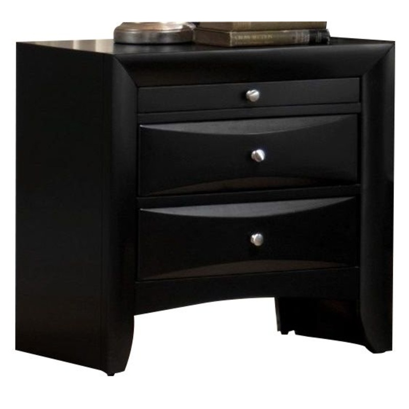 Crown Mark Furniture Emily Nightstand in Black