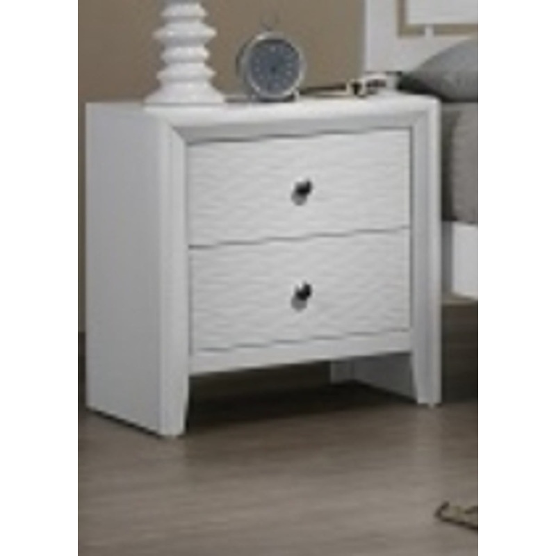 Crown Mark Furniture Evan Nightstand in White