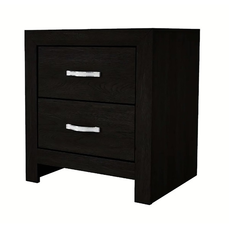 Crown Mark Furniture Jaylen 2 Drawer Nightstand in Black