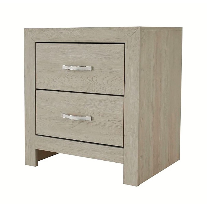 Crown Mark Furniture Jaylen 2 Drawer Nightstand in Gray