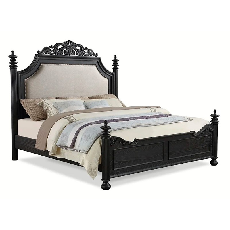 Crown Mark Furniture Kingsbury Queen Panel Bed in Black B1130-Q