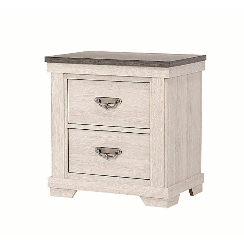 Crown Mark Furniture Leighton 2 Drawer Nightstand in White
