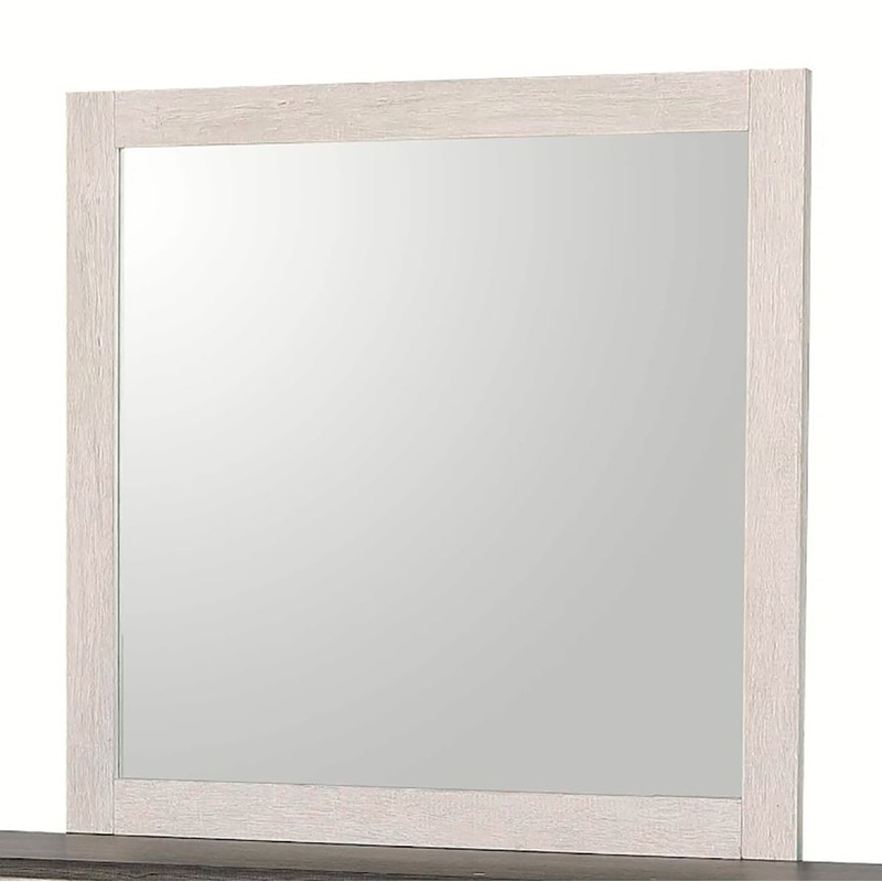 Crown Mark Furniture Leighton Dresser Mirror in White