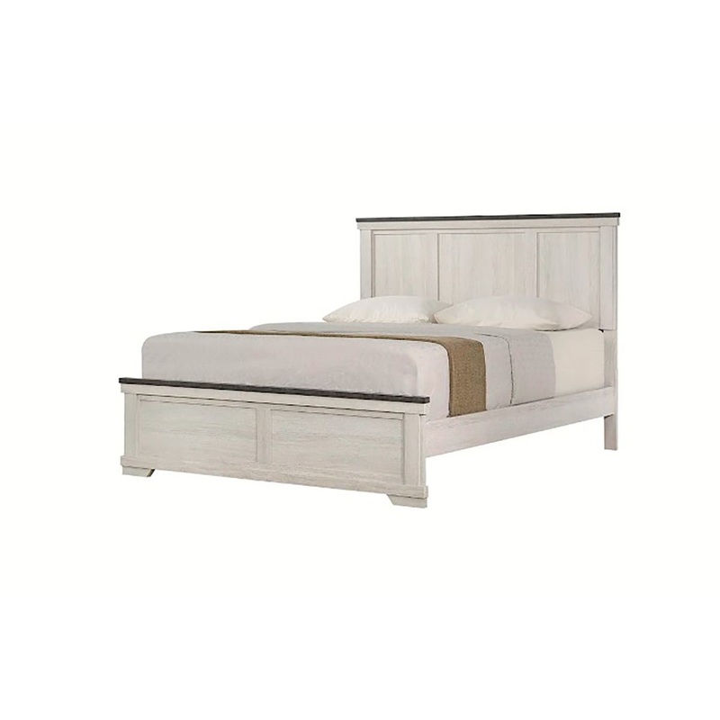 Crown Mark Furniture Leighton King Panel Bed in White B8180-K
