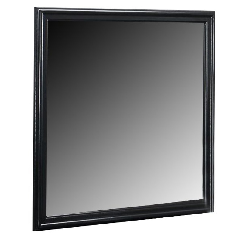 Crown Mark Furniture Louis Philip Dresser Mirror in Black
