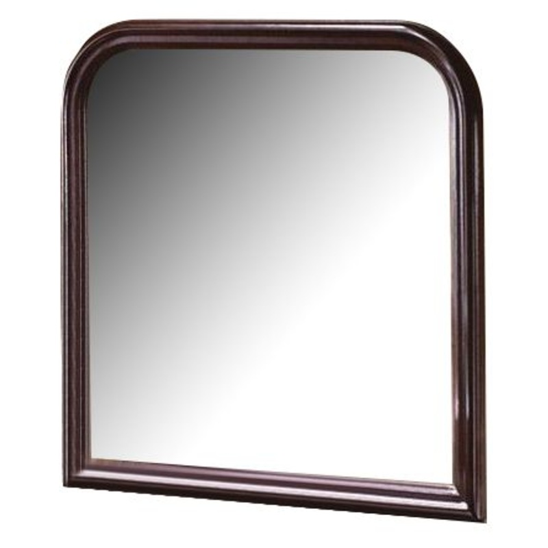 Crown Mark Furniture Louis Philip Dresser Mirror in Dark Cherry