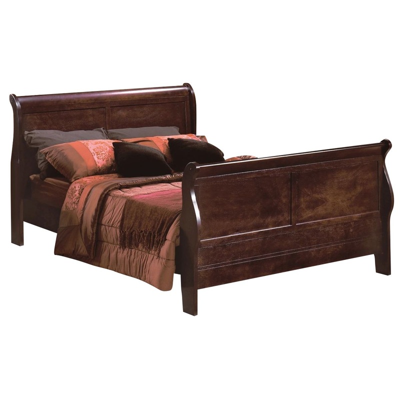 Crown Mark Furniture Louis Philip Twin Bed in Dark Cherry